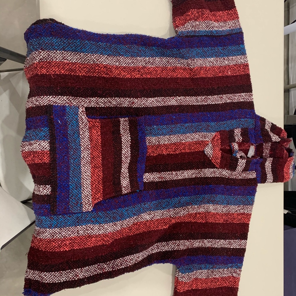 Colorful “drug rug” / baja hoodie